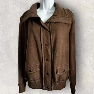 Relativity Women’s Cardigan brown sweatjacket w/ pockets size large